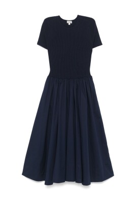 blue-ribbed-panel-short-sleeve-dress