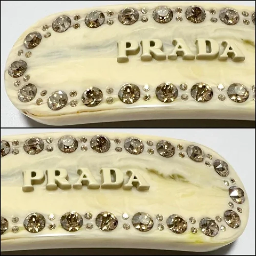 Prada Vintage Pre-owned Metal hair-accessories Beige Dames