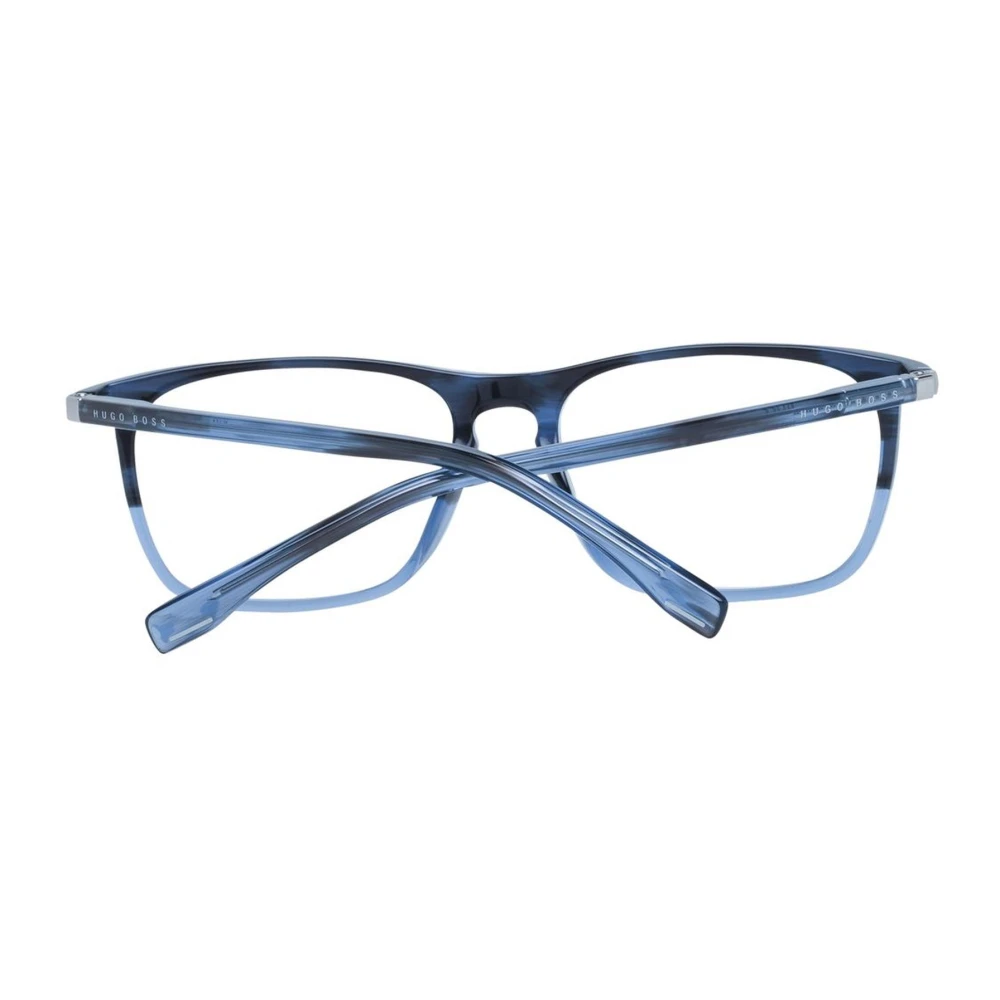 Hugo Boss Blauwe Rechthoekige Acetaat Optische Frames Blue Heren