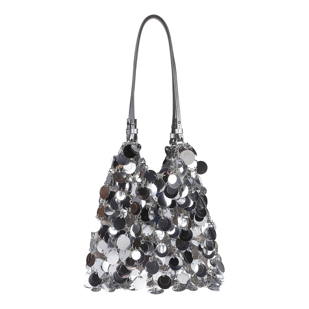 Paco Rabanne Zilveren Glitter Discs Tas Gray Dames