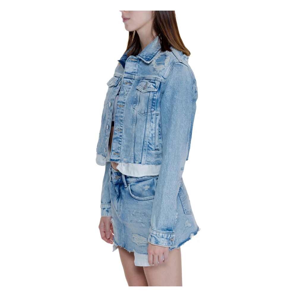 Tommy Jeans Stijlvolle Damesjas Katoenmix Blue Dames
