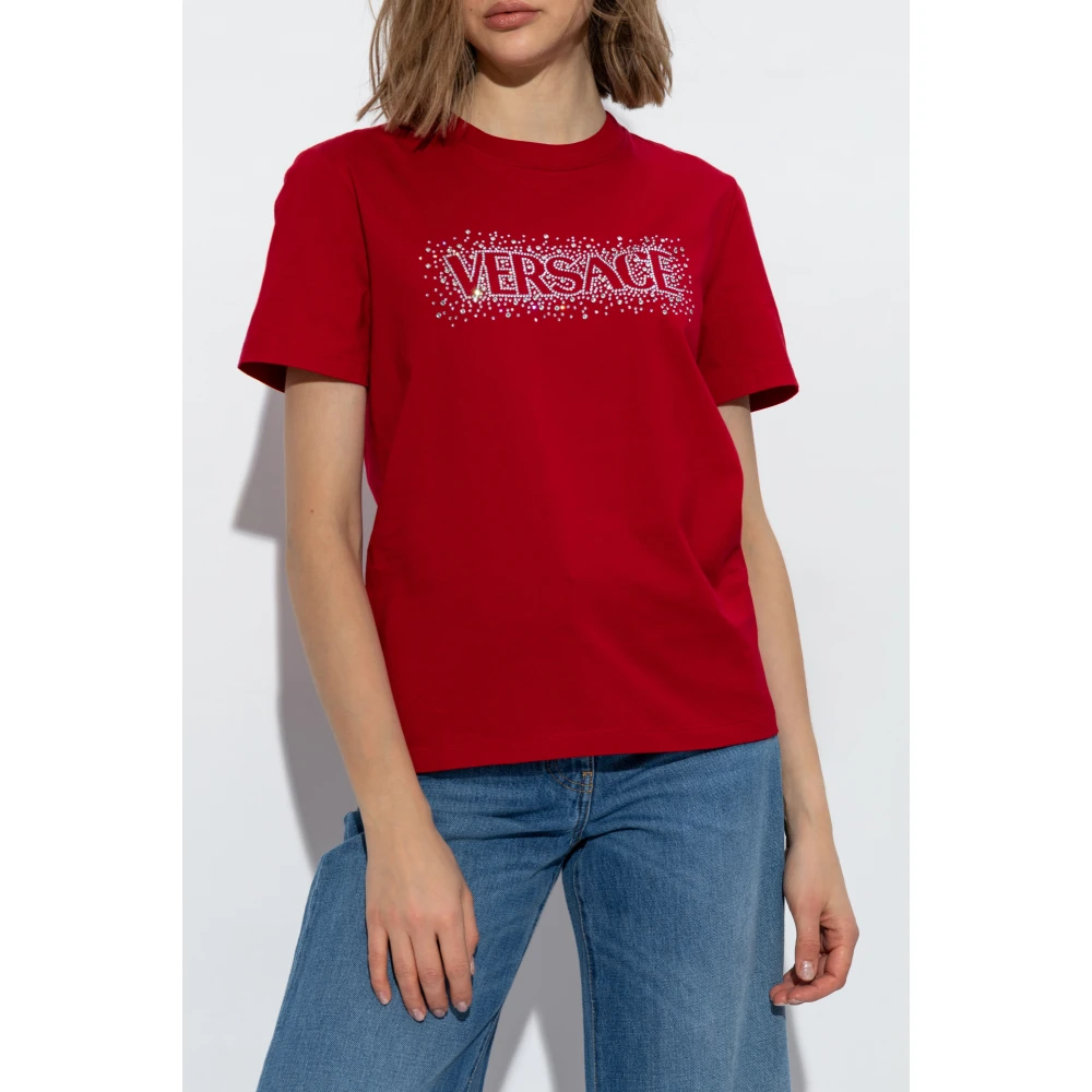 Versace T-shirt met logo Red Dames