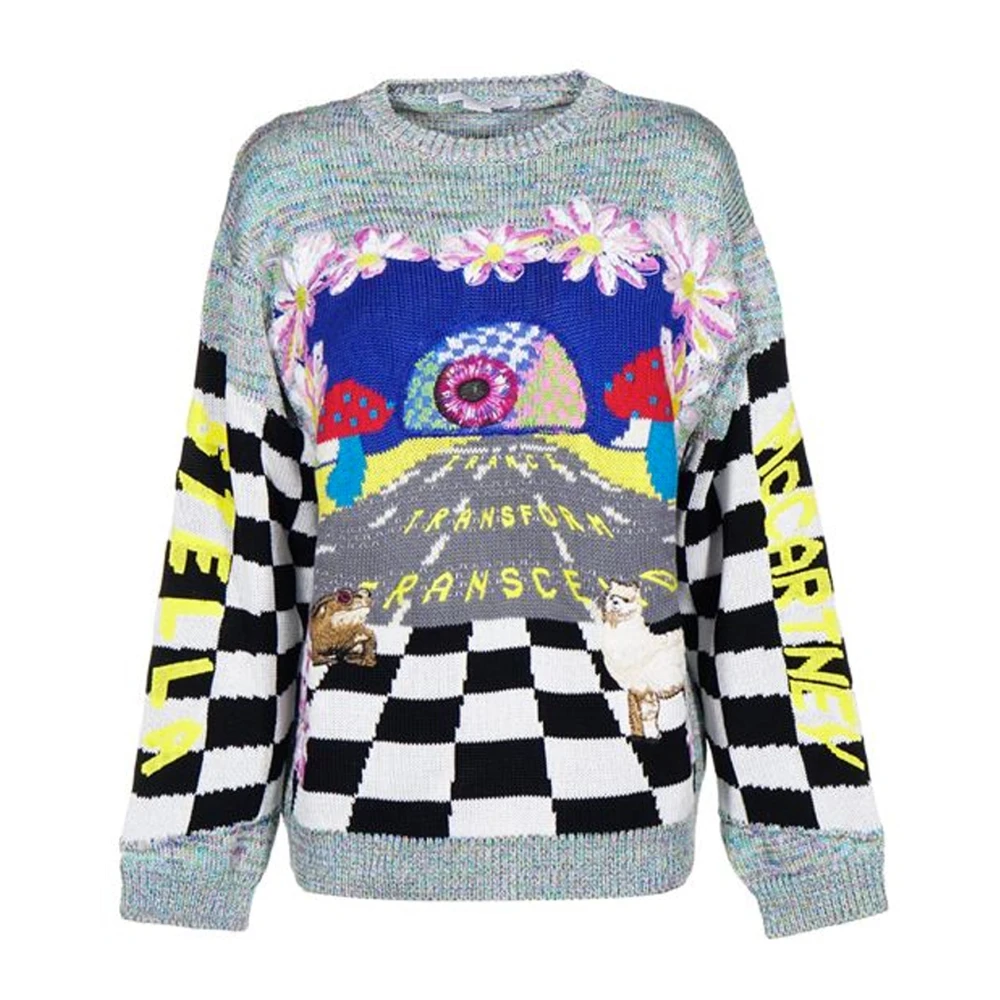 Stella Mccartney Bloemen Geborduurde Katoenen Trui Multicolor Dames