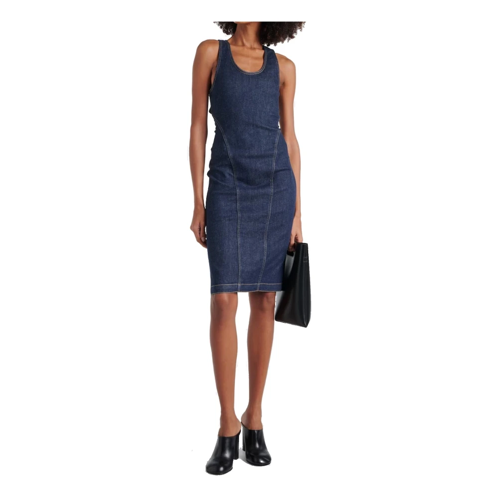 Alaïa Blauwe Denim Jurk Aw24 Blue Dames