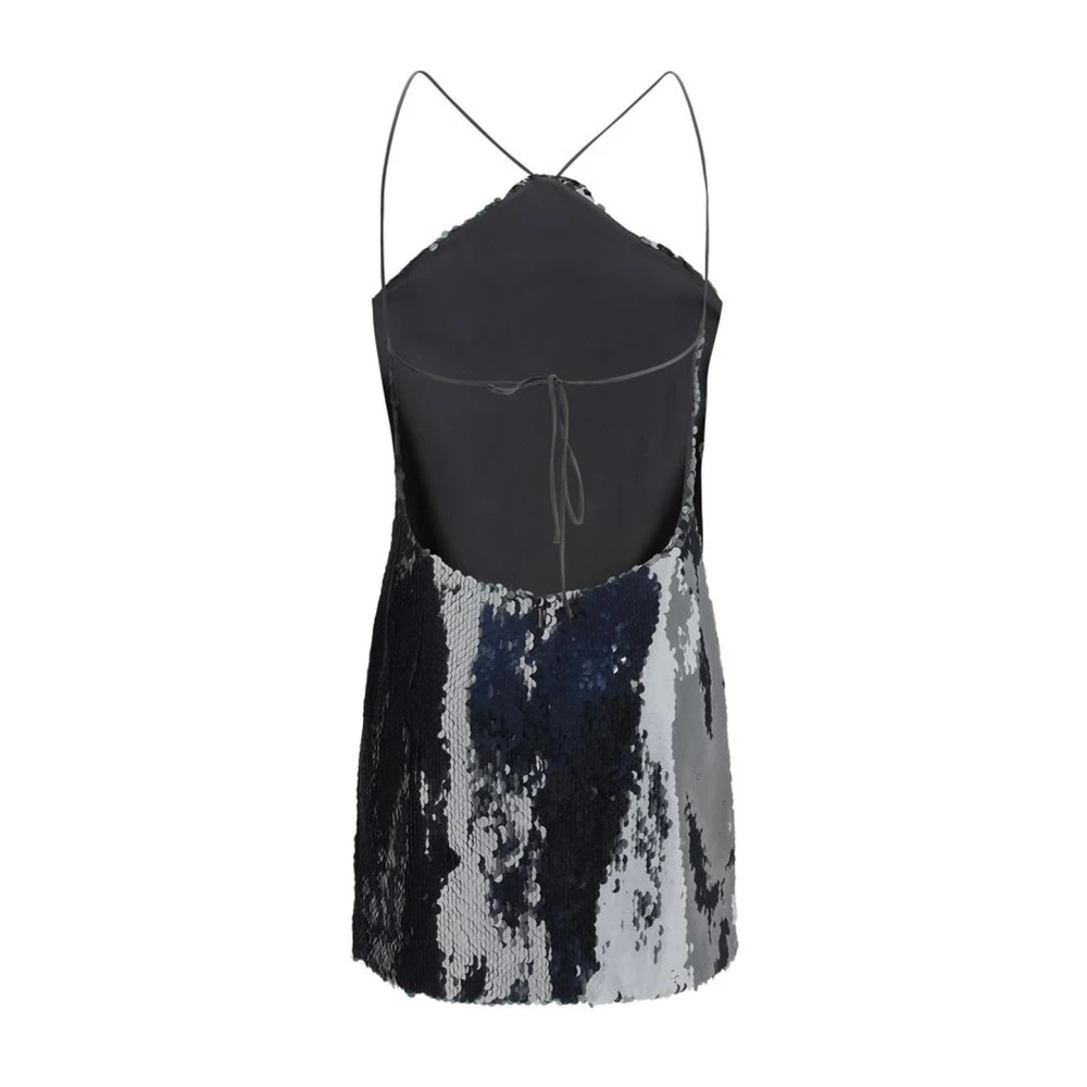 Magda Butrym Rozen Sequin Mini Jurk met Vetersluiting Black Dames