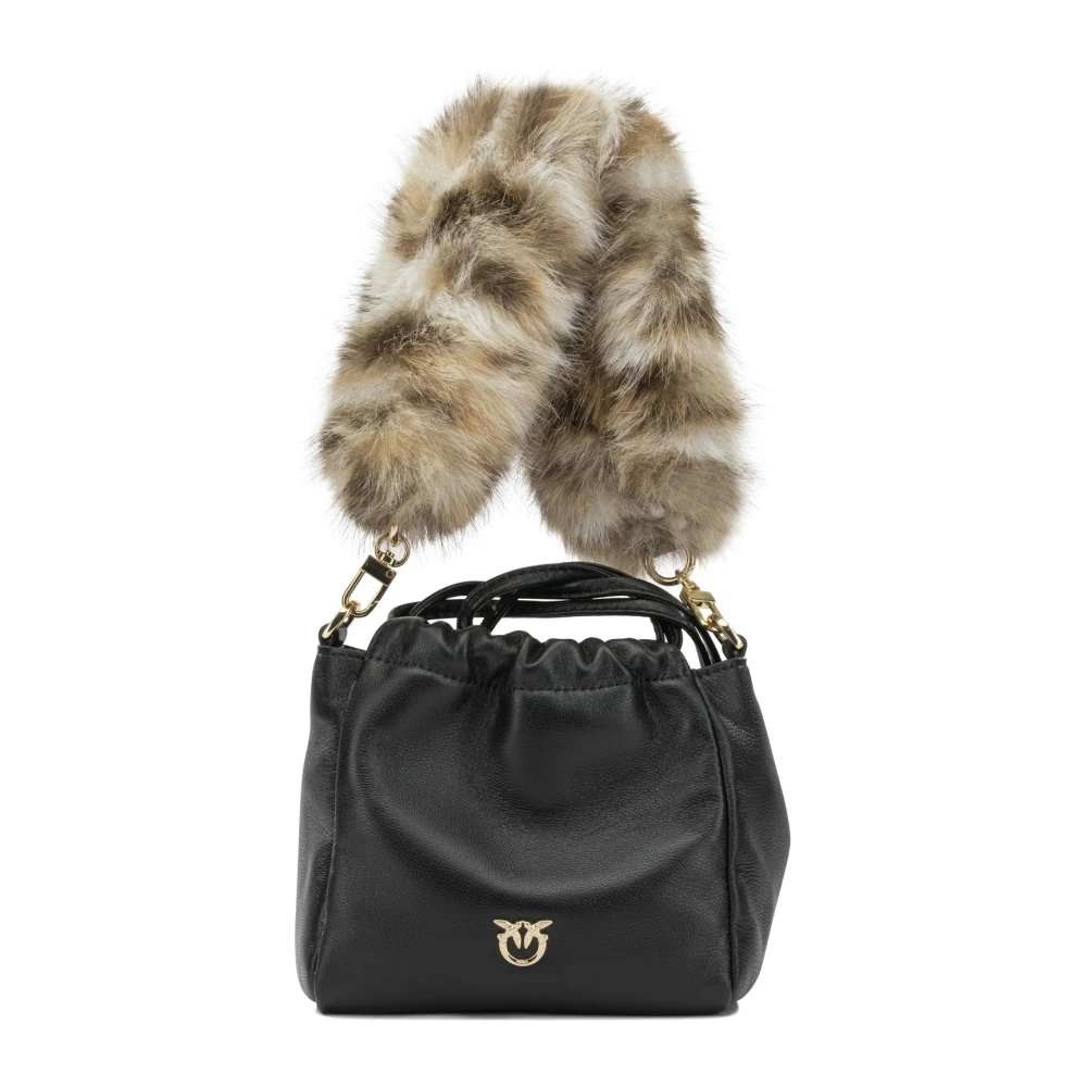Pinko Donna Nero - Borsa A Secchiello In Pelle Con Coulisse - Bags - One Size - Immagine 5