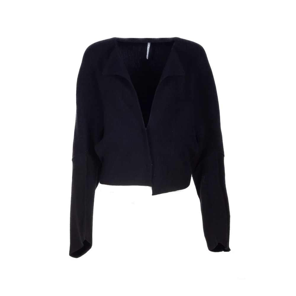 Liviana Conti Zwarte Ottoman Rib Gebreide Vest Black Dames