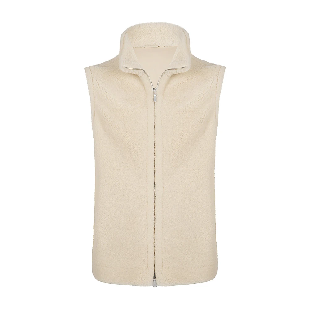 Eleventy Uomo Beige Gilet Shearling