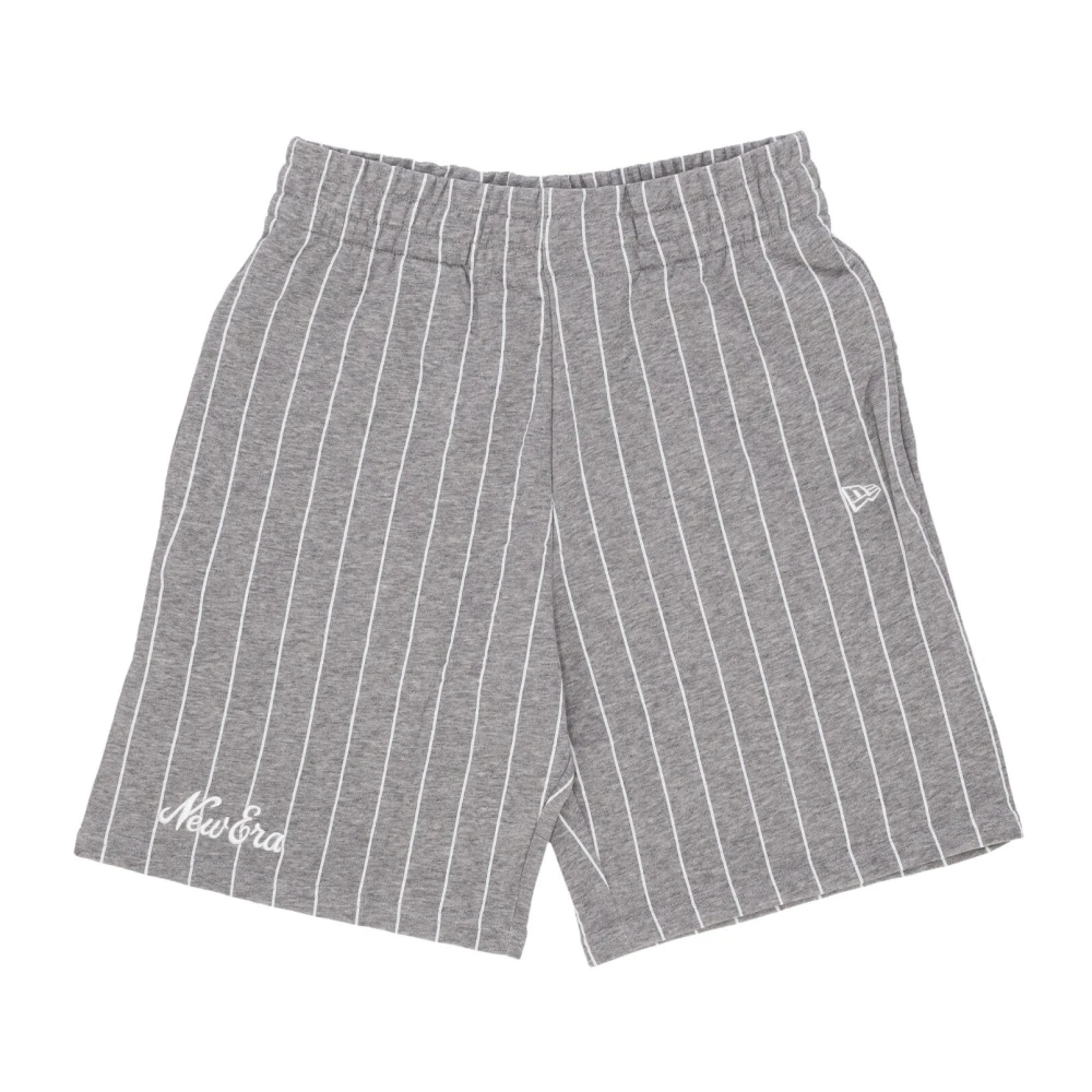New era Gestreepte Shorts Heather Grey Wit Gray Heren
