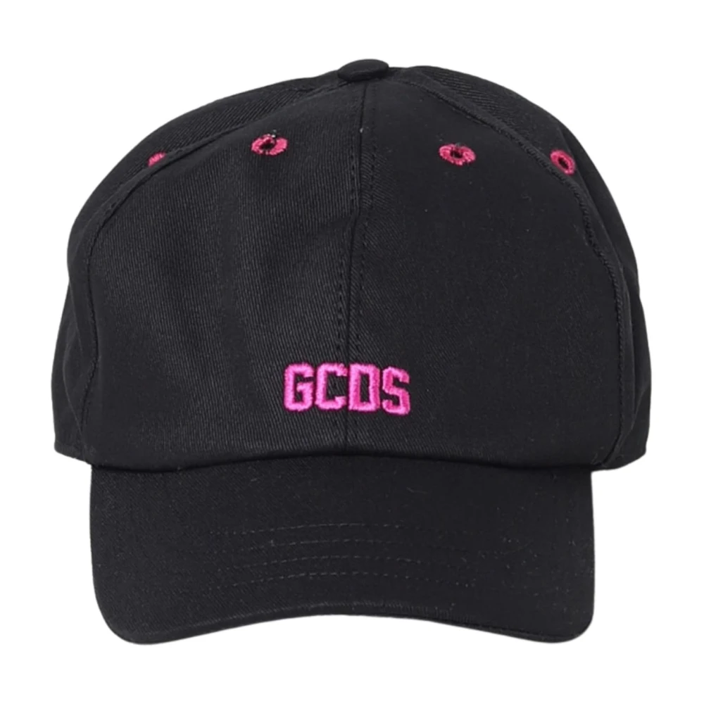Gcds Zwarte pet met geborduurd logo Black Dames