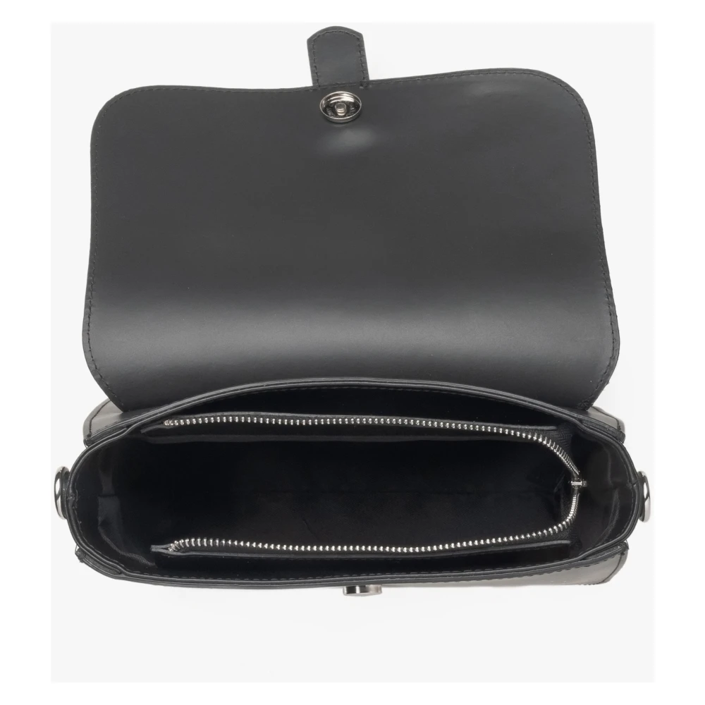 Estro Dames Zwarte Handtas gemaakt van Echt Leer Er00115071 Black Dames