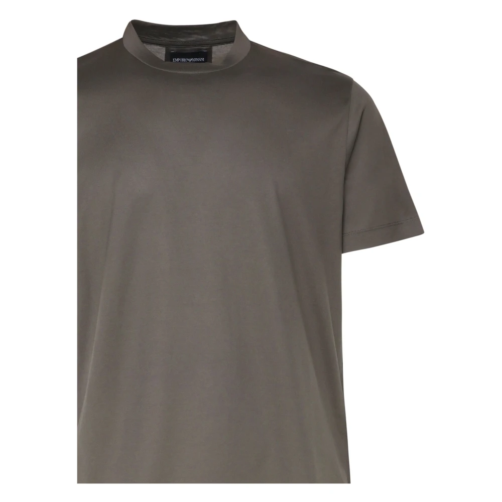 Emporio Armani Lyocell Katoenen T-Shirt 8N1Te81Juvz Green Heren