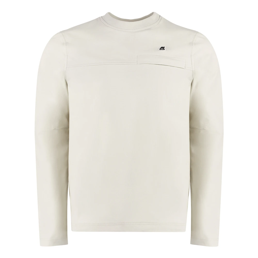 K-way Geribbelde crew-neck sweatshirt met trekkoord Beige Heren