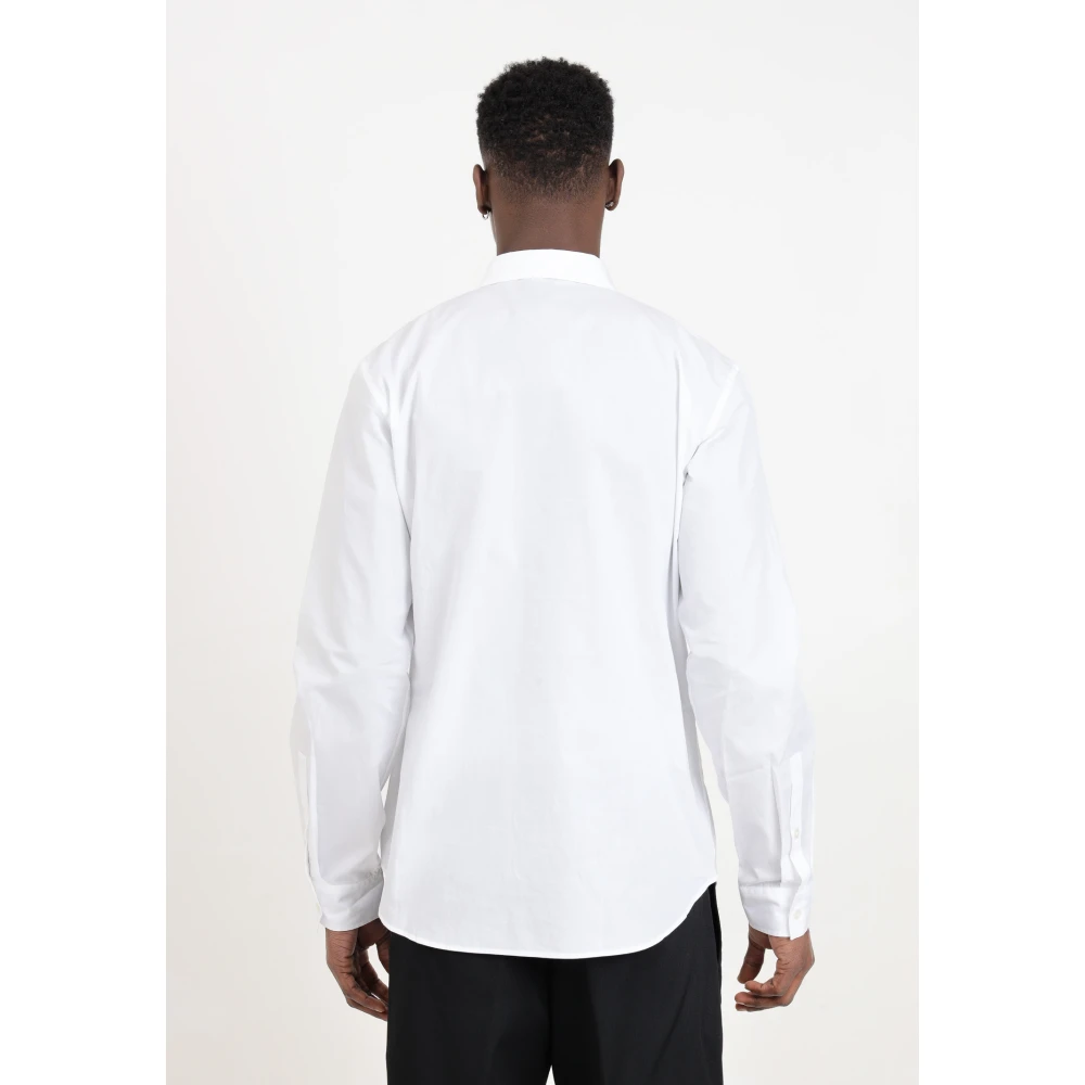 Versace Jeans Couture Witte Slim Fit Shirt met V-Embleem Logo White Heren