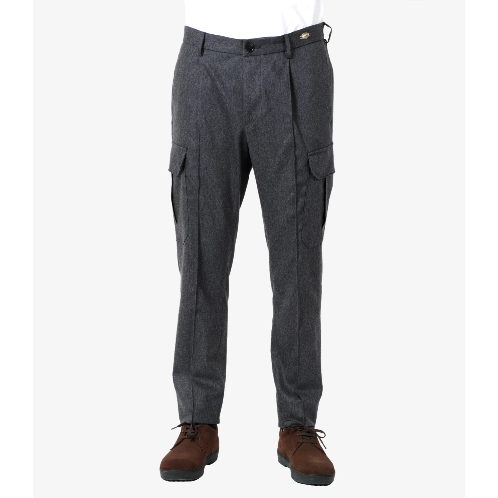 Tagliatore Slim-Fit Wollen Broek Gray Heren