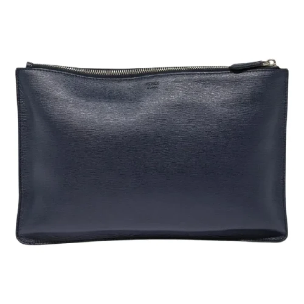 Fendi Vintage Pre-owned Leather clutches Blue Dames