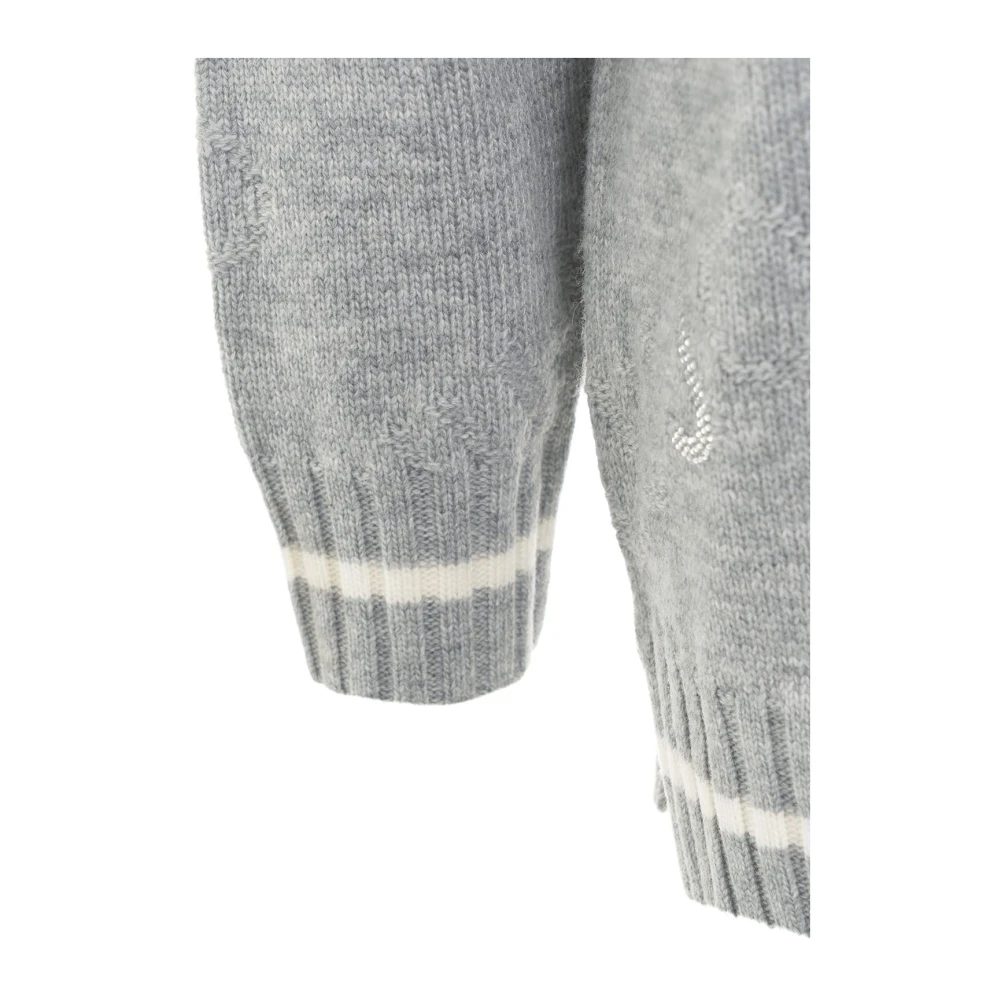 Liu Jo Logo Detail Gebreide Trui met Glitter White Dames