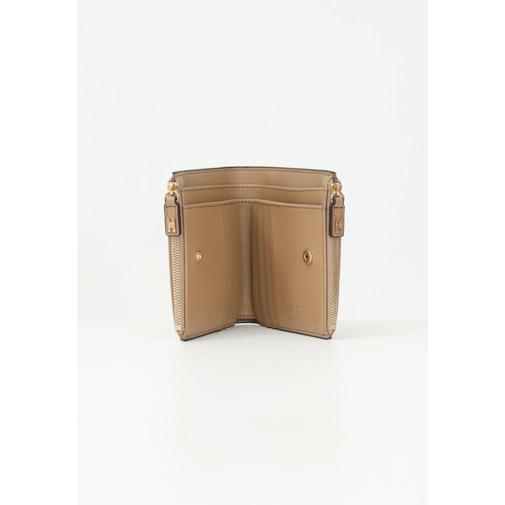 Elisabetta Franchi Bruine Bifold Portemonnee met Ritssluiting Brown Dames