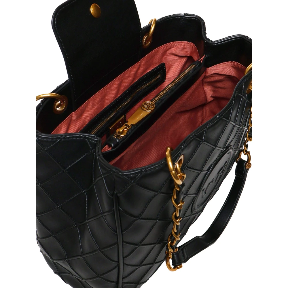 V73 Zwarte Winkel Tas met Drie Compartimenten Black Dames