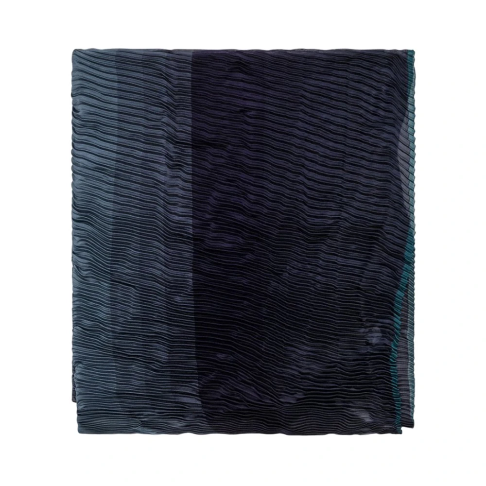 Emporio Armani Geplooide Sjaal met Contrasterende Rand Blue Dames