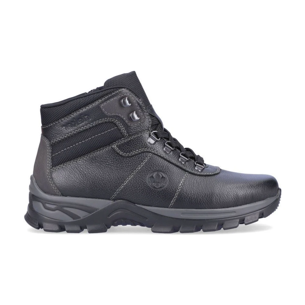 Rieker Black Lace-Up Boots, Male, 9 Uk, Casual Closed Booties