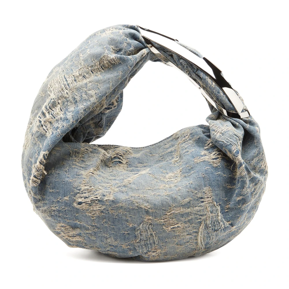 Diesel Denim Schoudertas met Ripped Effect Blue Dames