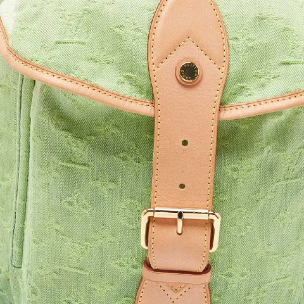Louis Vuitton Vintage Pre-owned Denim handbags Green Dames