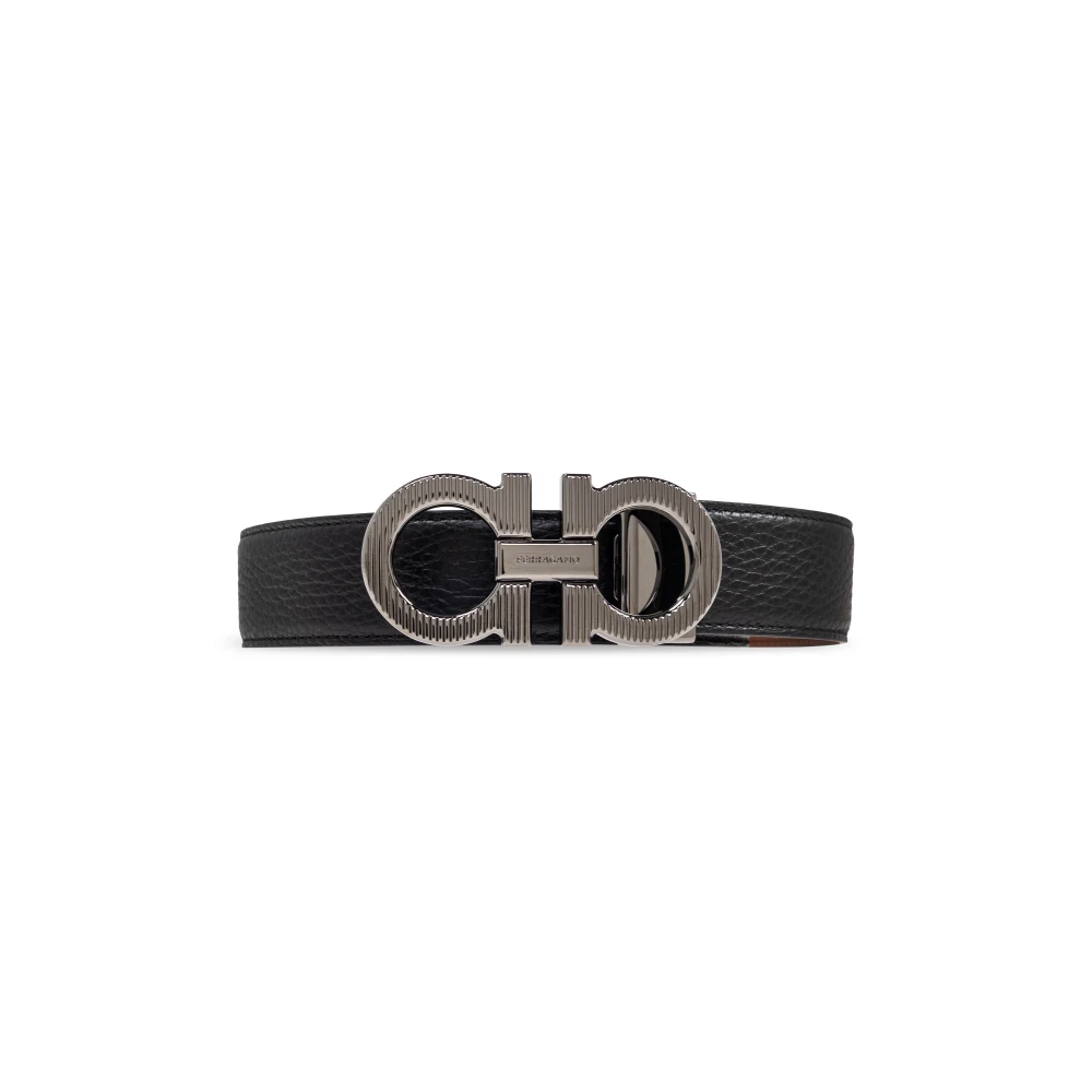 Ferragamo Cinturón De Doble Cara Accessories Hombre Negro 110 Cm