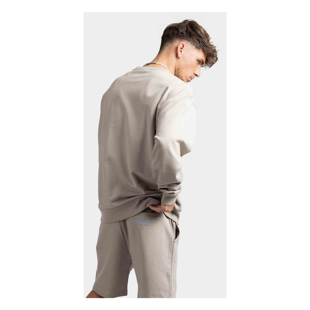 Iceberg Geborduurde Logo Sweater voor Heren Grijs Gray Heren