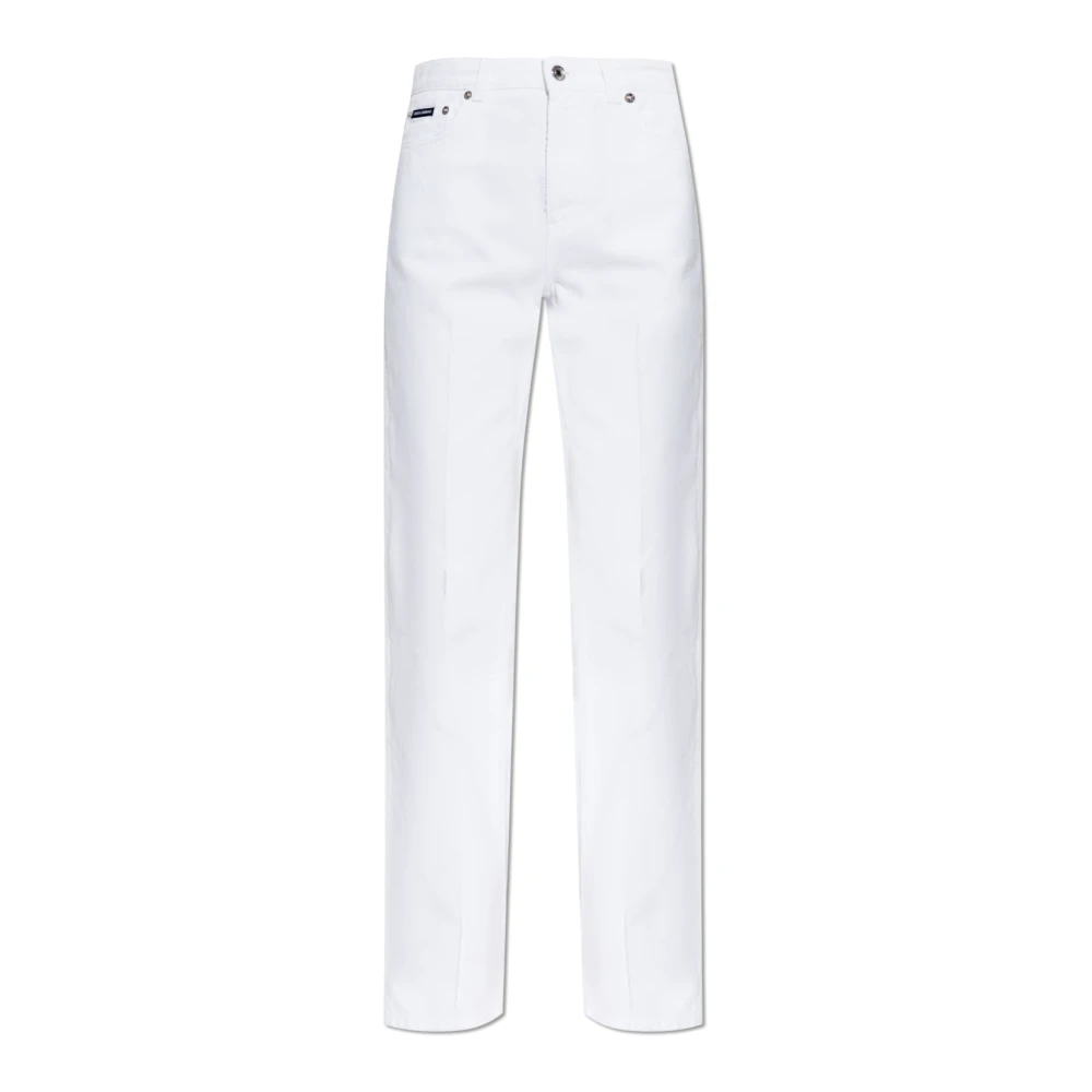 Dolce & Gabbana , Straight Fit Jeans, Female, White, Xl, Straight-Leg Jeans