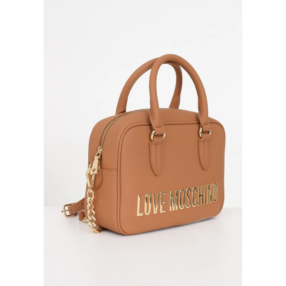 Love Moschino Grijze PU Tas Brown Dames