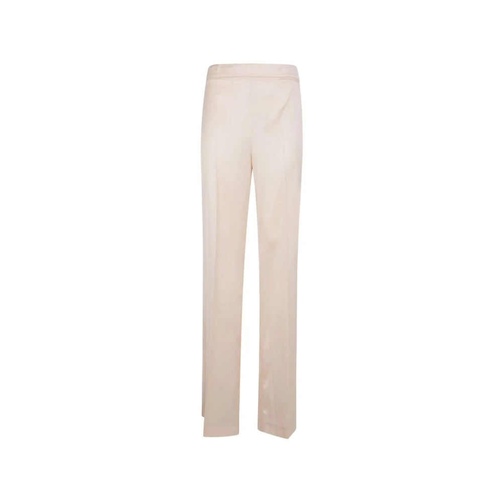 Twinset Women's Beige Pleated Straight-Leg Trousers - Straight Trousers - Xl - Trousers