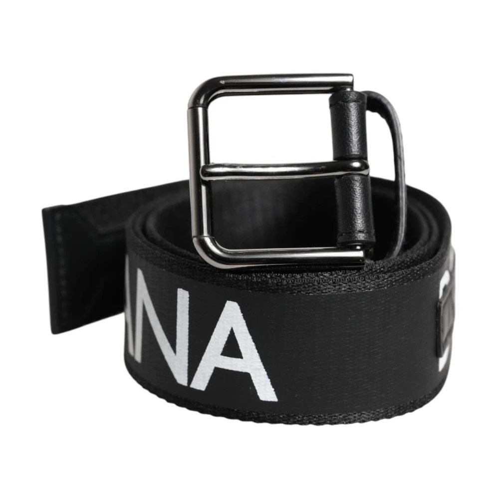Dolce & Gabbana Men's Black Classic Metal Logo Belt