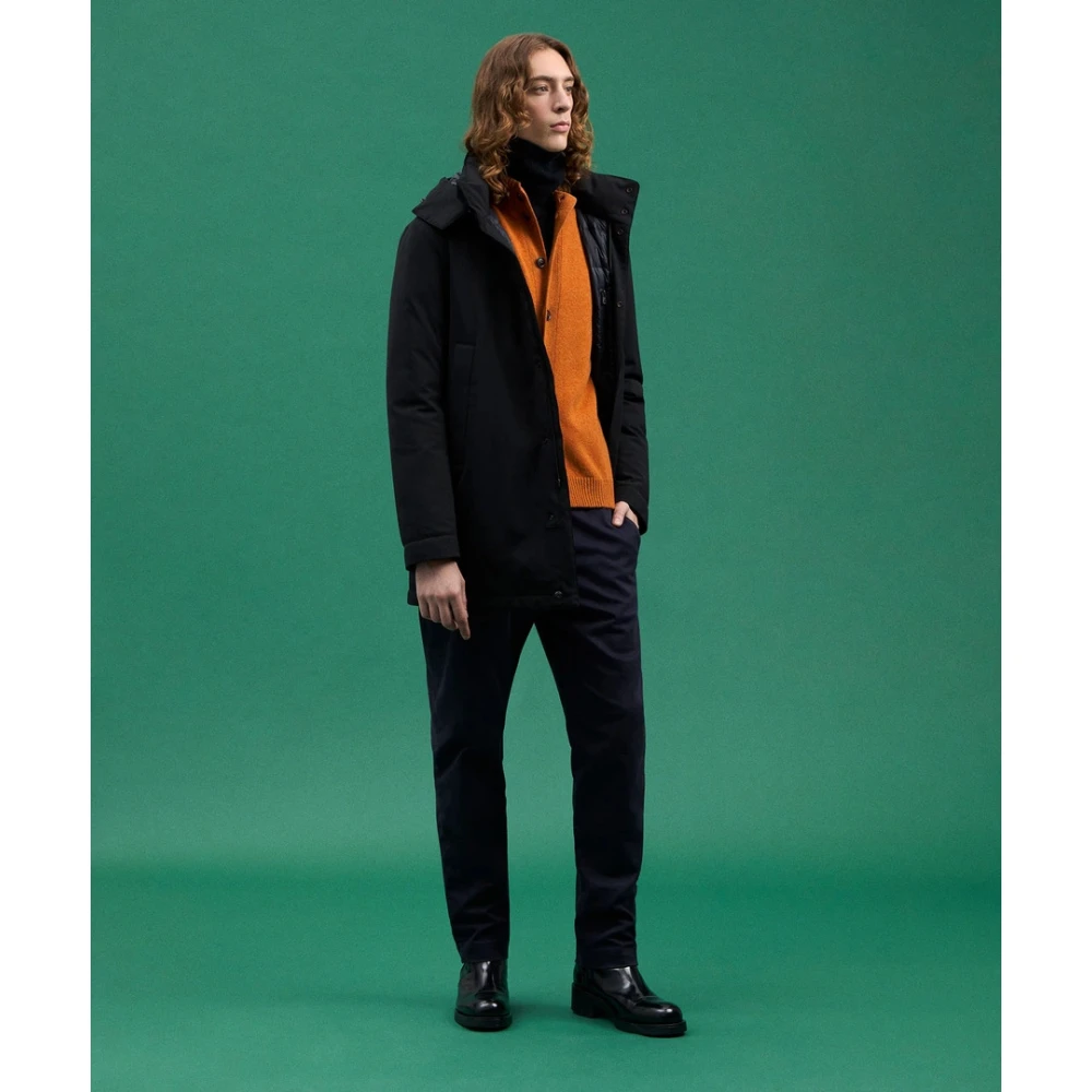 Peuterey Waterafstotende trenchcoat met capuchon Black Heren