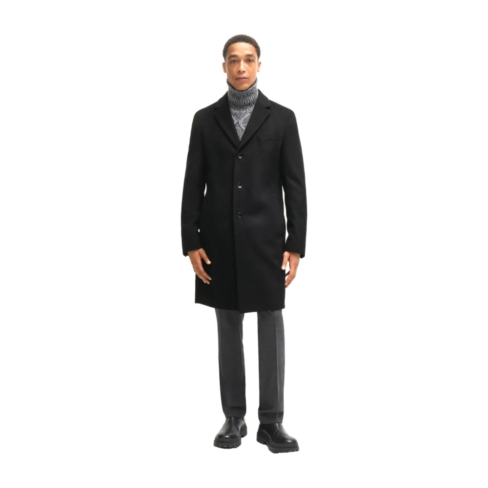 Hugo Boss Heren Wol Kasjmier Slim Fit Jas Black Heren