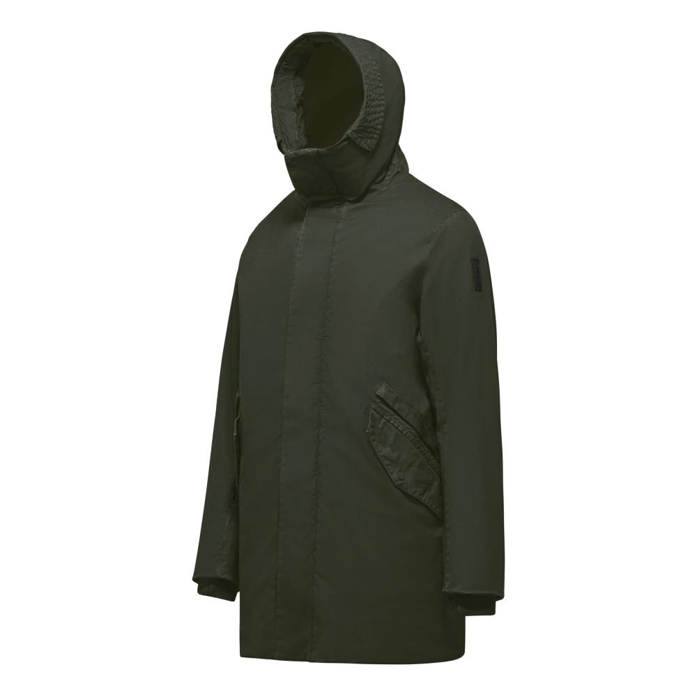 BomBoogie Gewassen Katoenen Parka met Afneembare Eco-Bont Green Heren