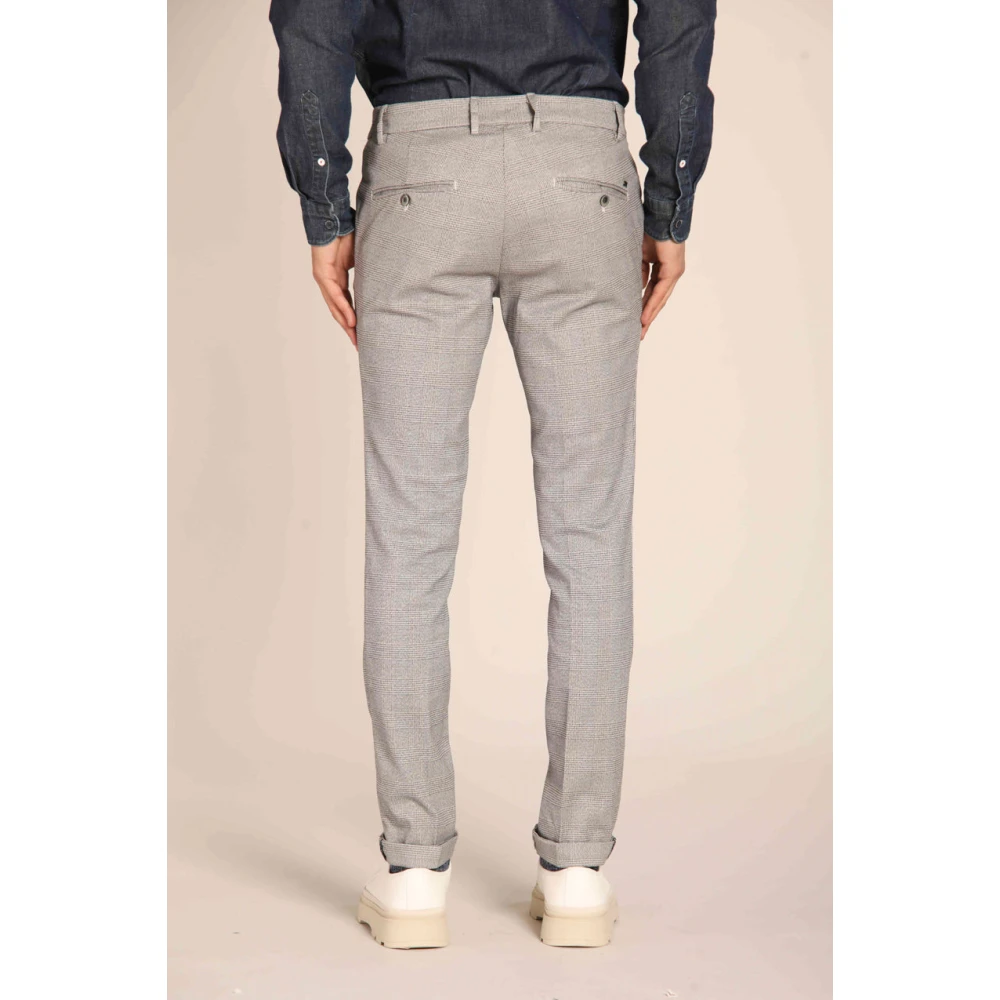 Mason's Slim Fit Chino Broek met Chevron Patroon Gray Heren