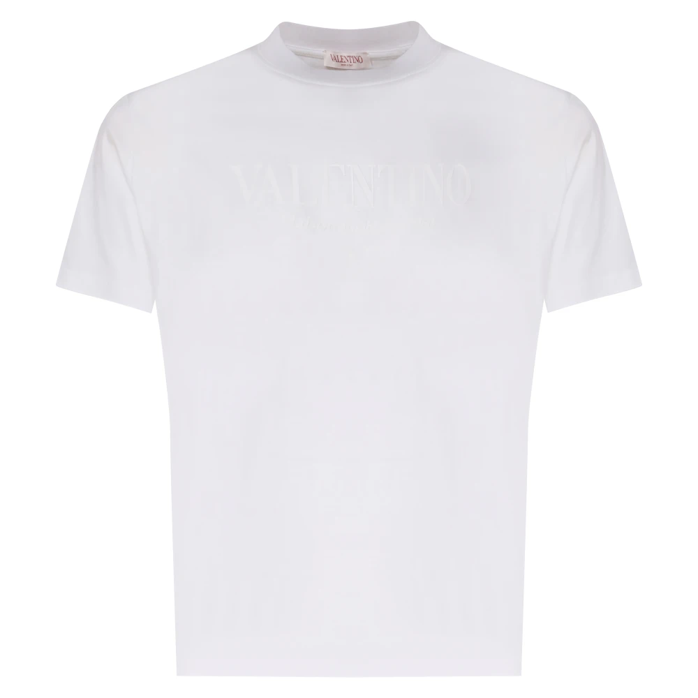 Valentino Garavani Vit Bomull Logo T-shirt Italien White, Herr