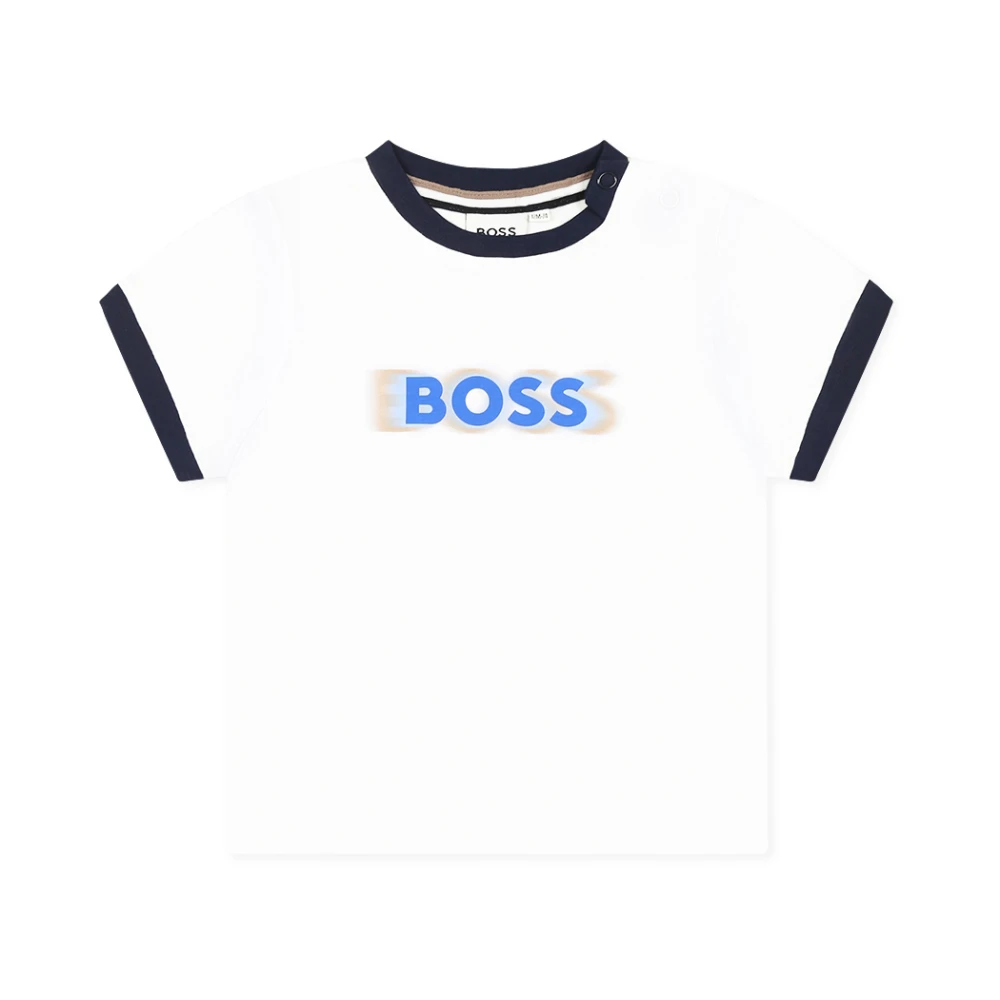 Hugo Boss Vit Bomullst-shirt med Logoprint White, Unisex