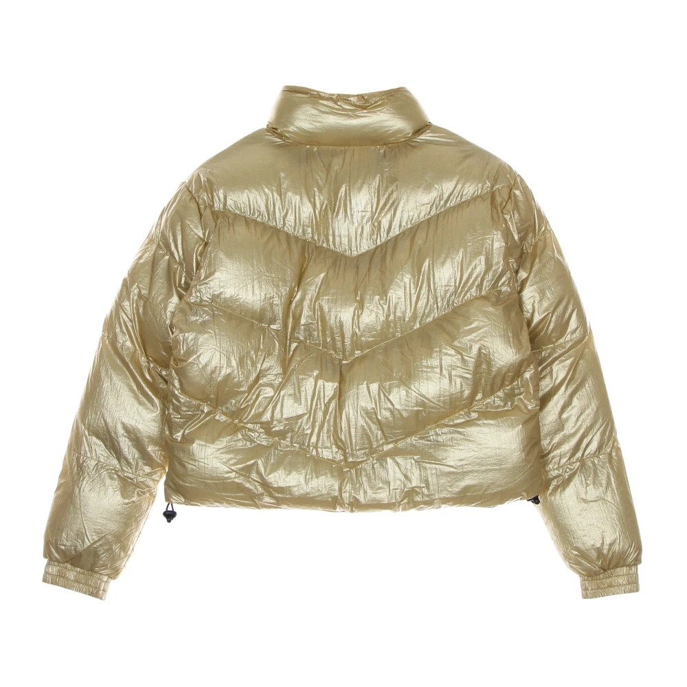 Karl Kani Women's Gold Puffer Jacket With Coin Zip