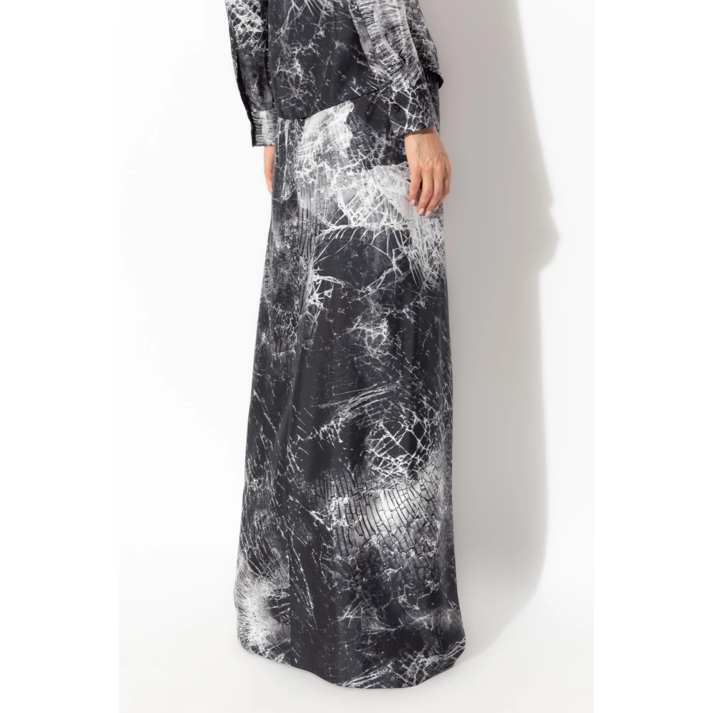 alexander mcqueen Zijden rok met uitsparingen Black Dames