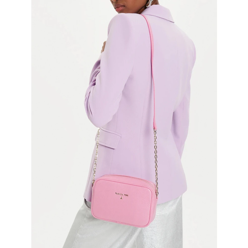 PATRIZIA PEPE Stijlvolle Leren Schoudertas Pink Dames
