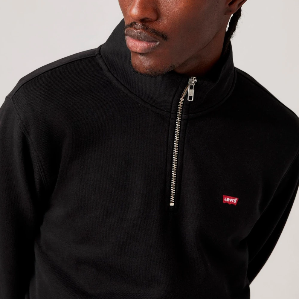 Levi's Sweater MET Ritssluiting 1 4 Origineel Heren Black Heren