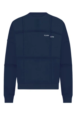 Mörkblå Cut & Sew Sweater