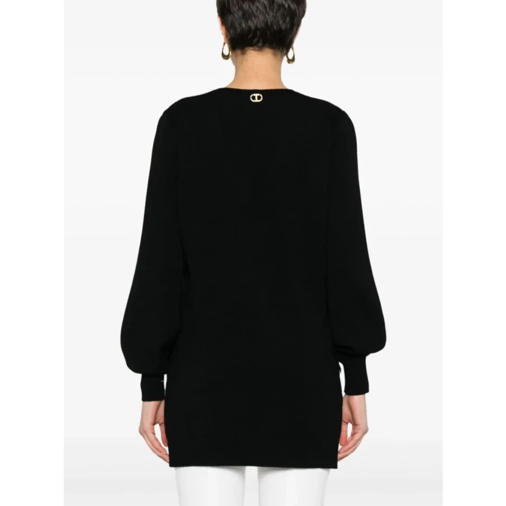 Twinset Maxi V-Neck Sweater Black Dames