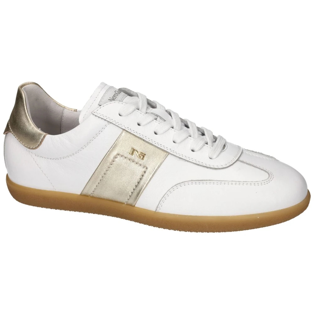 Nerogiardini Bowling-inspired leren sneakers Dames Schoenen Wit