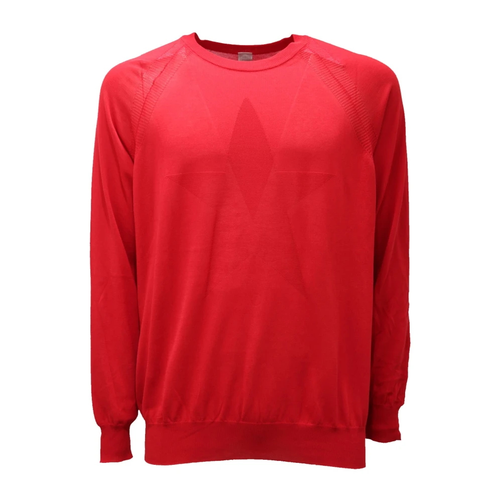 Eleventy Men's Red Maglione Cotton Jumper - Round-Neck Knitwear - Xl - Knitwear