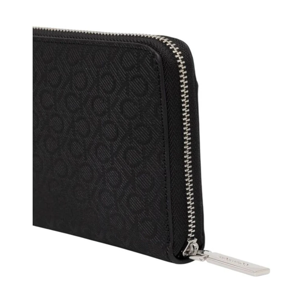Calvin Klein Zwarte Grote Portemonnee Lente Zomer Collectie Black Dames