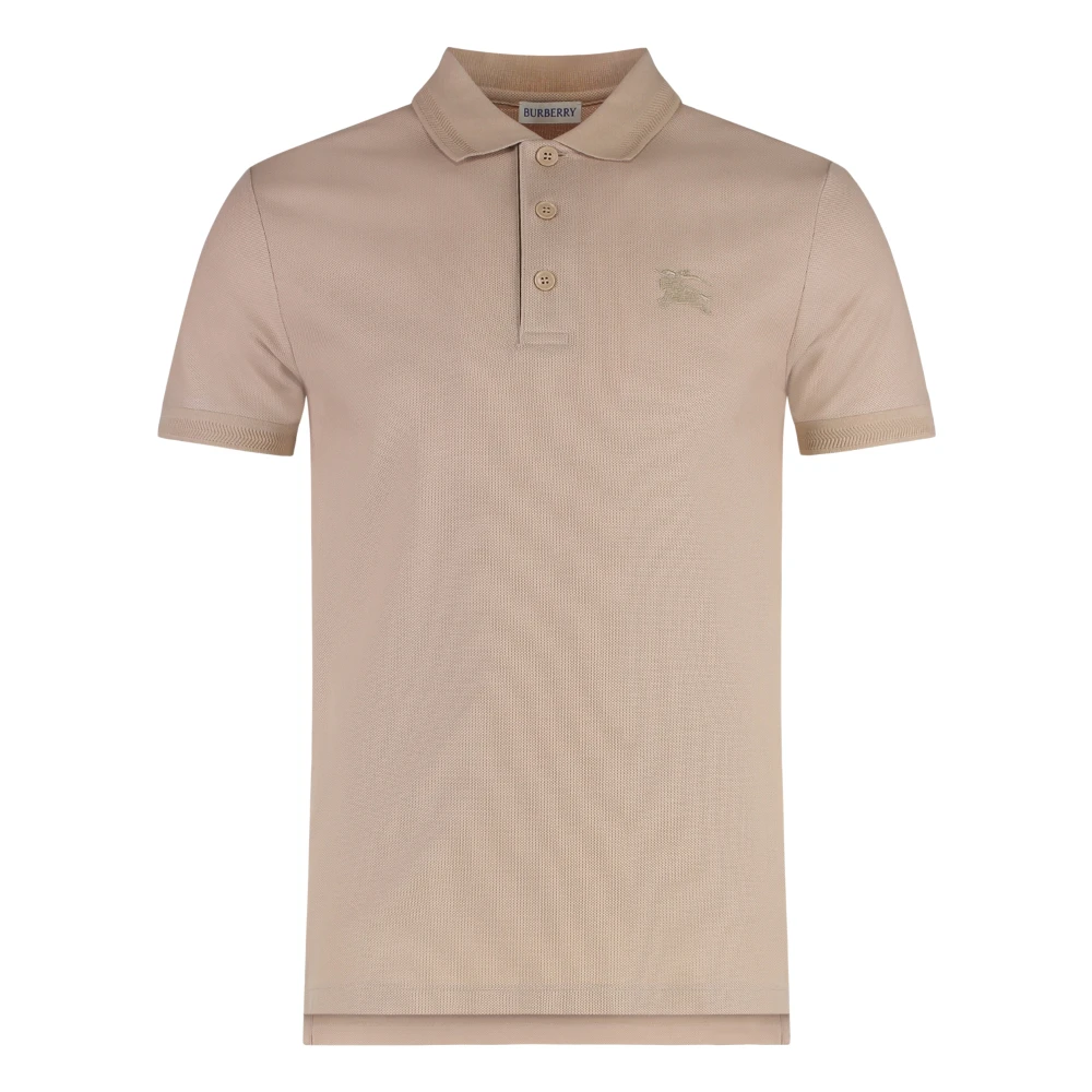 Burberry Katoenen Polo Shirt met Ribboorden Beige Heren