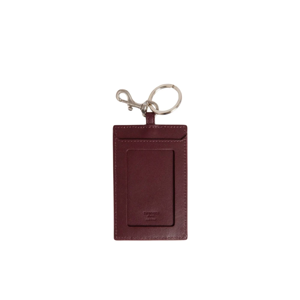 Trussardi Mode Läder Badge Holder Nyckelring Brown, Herr